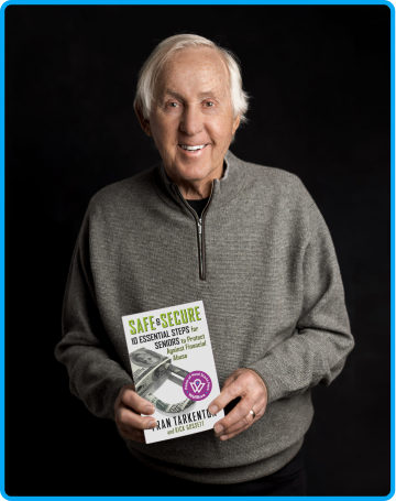 Fran Tarkenton with his book safe and secure