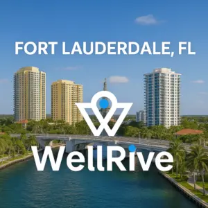 background image of fort lauderdale, fl with wellrive logo
