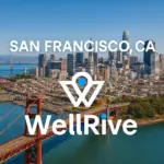 background image of san fransisco, ca with wellrive logo