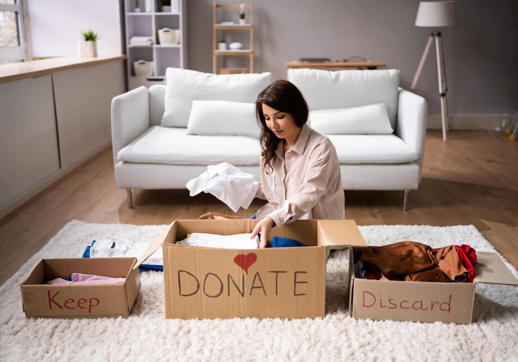 Donating Decluttering And Cleaning Up Wardrobe Clothes